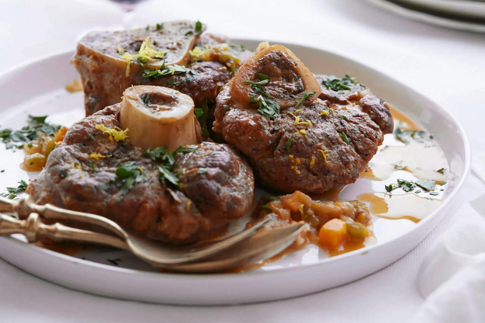 Osso bucco de veau de lait fermier élevé sous la mère d'Alsace Julien Winling